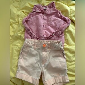 Janie and Jack shirt and Crewcuts shorts size 2